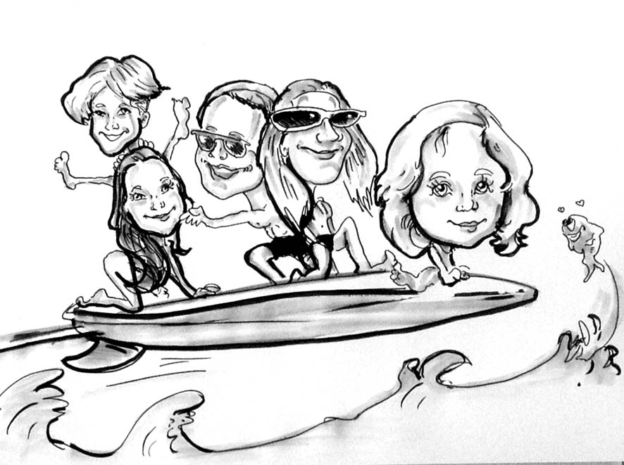 Caricature illustrée de groupe