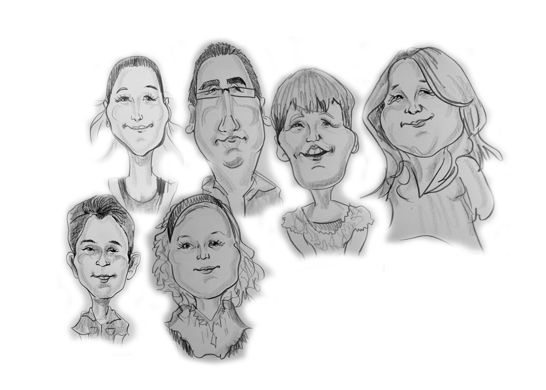 Caricature de la famille