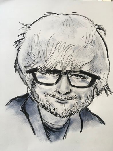 caricature chanteur ED Sheekan