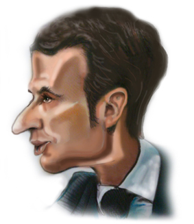 caricature politicien Macron