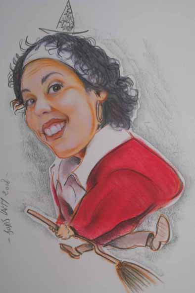 Caricature en sorcière  Anniversaire