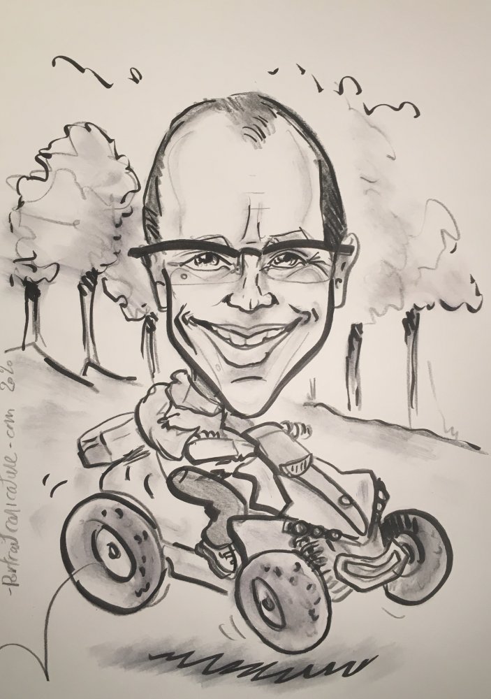 Caricature fan de quad