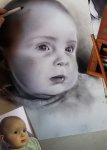 portrait dessin fusain en ligne d apres photo bebe