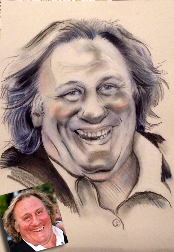 portrait dessin Gerard Depardieu 