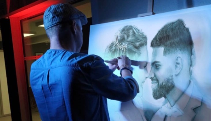 Portrait live painting mariage toulouse agen gers