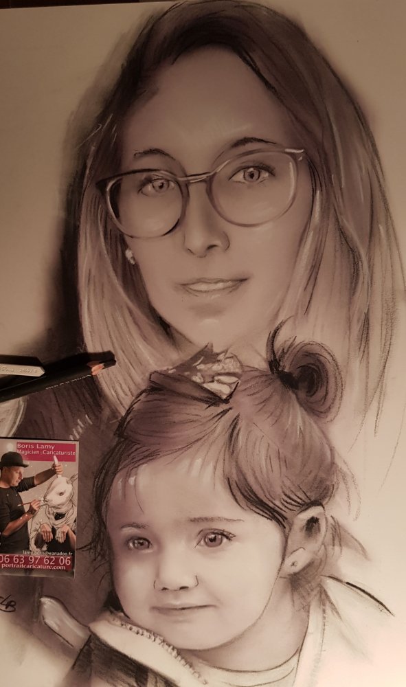 portraits pour un anniversaire portrait sur commande par un portraitiste caricaturiste professionnel