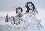 dessin faire part mariage Jeunes mariés