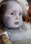 commande de portrait dessin fusain en ligne d apres photo bebe enfant (...)