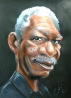 caricature de Morgan Freeman par Boris Lamy Magicien close up, (...)