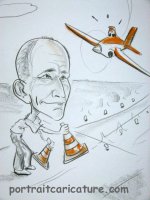 Caricature d un Passioné d'avion