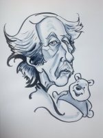 Caricature feutre (peinture l'avis style aquarelle)