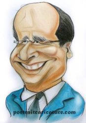 Caricature au pastel de François hollande