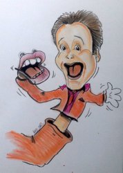 Caricature ventriloque magicien