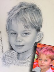 portrait crayon et fusain