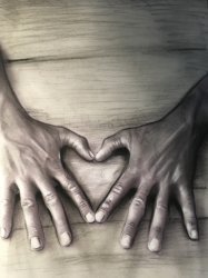 oeuvre personnalisée dessin mains sur commande en ligne