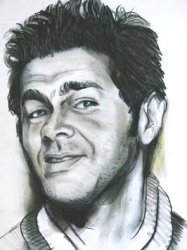 portrait dessin fusain jamel debbouze