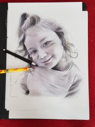 dessin sur photo portrait pastel fusain a partir de photo sur commande (...)