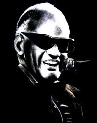 Portrait au fusain de Ray Charles