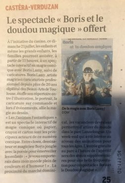 Article du spectacle de magie pour enfants gers auch