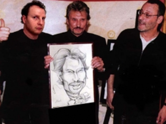caricature dessin Jonnhy Halliday