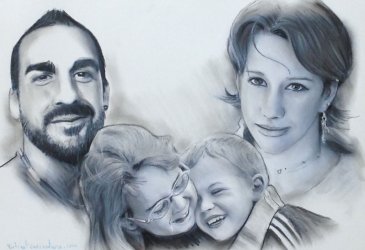 portrait de la famille en dessin