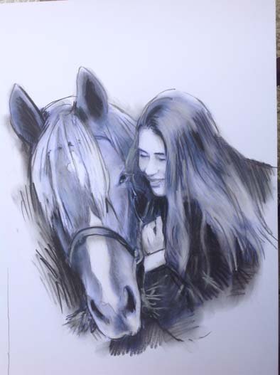 portraits fusain couple