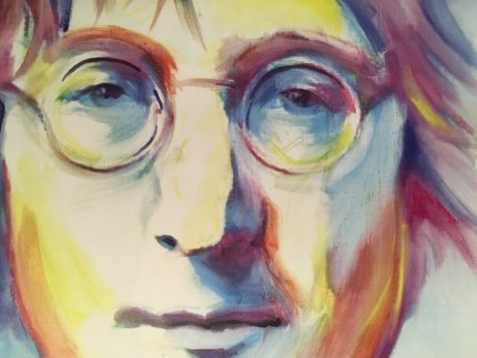 portrait couleur aquarelle et pastel de john lenon