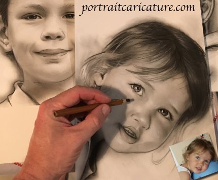 commande un portrait sur photo d'après photo dessin tableau peinture Gers 