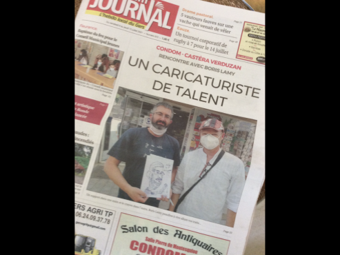 Article sur Boris caricaturiste à Condom
