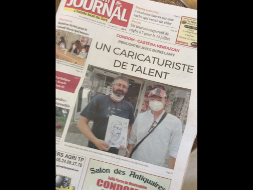 Article sur Boris caricaturiste à Condom