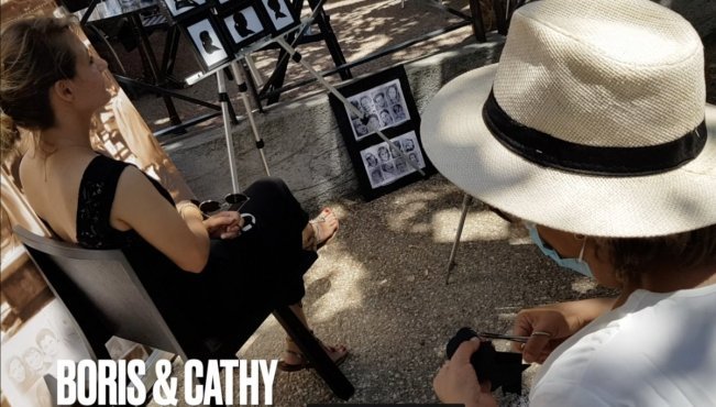 Silhouettiste avec découpe aux ciseaux sur toulouse 